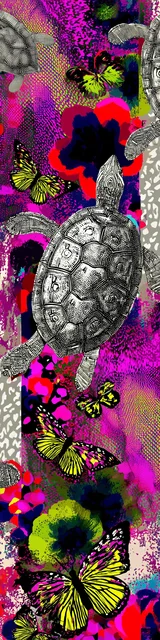 Free turtle bookmark featuring hot colors turtles